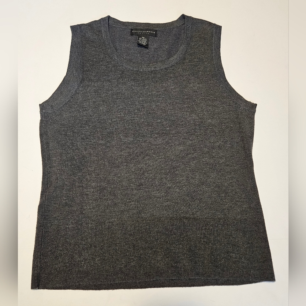 Grace Elements Dark Gray Sweater Vest. Size PM